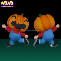 Citrouille géante gonflable d'halloween de haute qualité avec lumière led/décoration de ballon gonflable d'halloween
