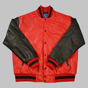 Chaqueta Varsity personalizada invierno alta calidad mangas de cuero universidad béisbol Letterman lana Varsity chaqueta para hombres - Product Image 1