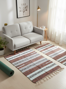 Wholesale Cotton Handloom Cutshuttle <b>Rug</b> / <b>Runner</b> Assorted Designs & Assorted Colors Travel Camping Prayer - Product Image 4