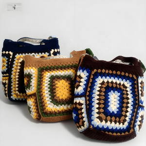 2025 New Fashion Handmade <b>Wool</b> Crochet Crossbody Bag with ZIP Closure Single Strap for Lady Autumn/Winter - Product Image 2