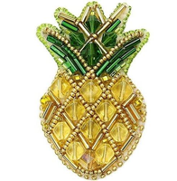 Miyuki brodé à la main de qualité supérieure et perles à facettes en forme d'oeil Broche pour femme par glowin fashion