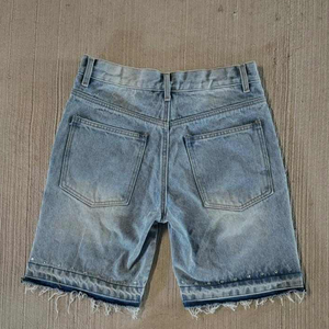 Pantalones cortos desgastados de algodón 100% hechos a medida con dobladillo deshilachado Estilo callejero Patrón sólido Disponible en pedidos a granel - Product Image 3