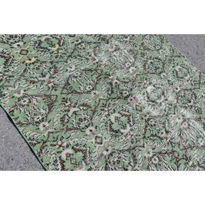 Alfombra de área grande turca Vintage clásica verde marrón 5,8x9,5 pies de látex de lana de retazos para adolescentes alfombra Rectangular para habitación de pasillo - Product Image 5