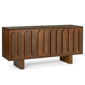 Aparador Moderno de Madera Maciza con Puertas Decorativas con Textura para Muebles de Almacenamiento de Sala de Estar - Product Image 2