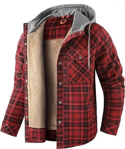 2024 chaquetas de trabajo con capucha de invierno de lona de algodón para hombre chaqueta cortavientos chaqueta de trabajo con forro de franela acolchada para hombre - Product Image 6