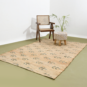Alfombra de yute tejida a mano de calidad estándar estilo Kilim diseño Floral lavable para sala de estar pasillo dormitorio corredor de cáñamo de tamaño largo - Product Image 4