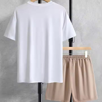 Conjunto de Verano para Hombre de Dos Piezas, Camisa de Manga Corta y Pantalones Cortos de Tejido de Punto de Algodón/Poliéster, Personalizado con Impresión por Transferencia de Calor, Secado Rápido