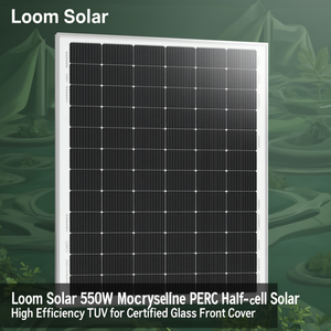 Panneau solaire monocristallin PERC demi-cellule Loom Solar 550W haute efficacité avec couvercle avant en verre certifié TUV - Product Image 3