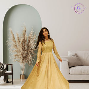 Gaun Anarkali Elegan 2025 Berhias Emas - Gaun Malam & Pakaian Pesta Grosir - Product Image 3