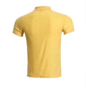<b>Men's</b> <b>Yellow</b> Short Sleeve Cotton Pique Polo <b>Shirt</b> Regular Fit Solid Color Casual Knitted Style Summer Wear <b>Men's</b> Polo <b>Shirts</b> - Product Image 4