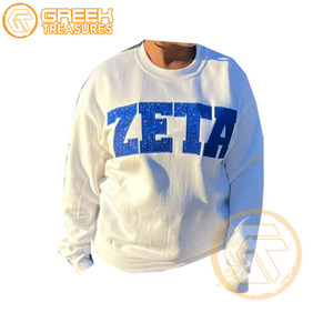 Sweat-shirt d'hiver personnalisé brodé Zeta Phi Beta pour femmes, vêtements de sororité en molleton de coton respirant 340g, coupe classique, vente en gros - Product Image 2