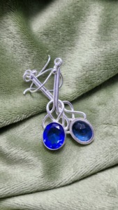 Boucles d'oreilles en Tanzanite en argent sterling 925 faites à la main très demandées, design celtique bohème, bijoux à prix avantageux - Product Image 3