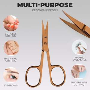 Premium Cuticle <b>Scissors</b> Multi-purpose Stainless Steel <b>Curved</b> Blades -Manicure <b>Scissors</b> for Nail, Eyebrow, Eyelashes <b>Scissors</b> - Product Image 3