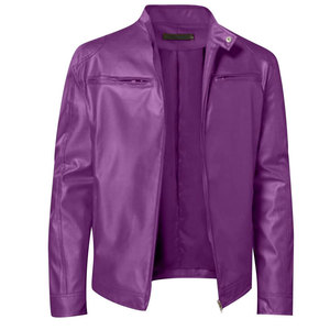 Veste en cuir de couleur unie pour hommes à la mode personnalisée Veste de mode en cuir véritable au design personnalisé Veste pour hommes - Product Image 3