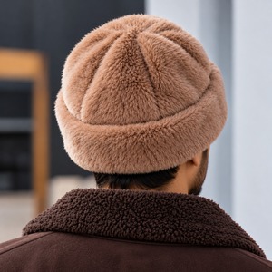 Bonnet d'hiver épais et chaud en peluche, bonnet en tricot duveteux avec large revers plié pour adulte, usage quotidien, vente en gros, fourniture personnalisée, exportation - Product Image 2