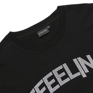 Y2k personalizado 160 Gsm camiseta Unisex para hombre Camiseta con diamantes de imitación hombres hombro caído camisetas peso pesado en blanco camiseta de gran tamaño - Product Image 3