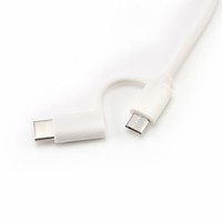 Vente en gros 3.3 pieds double tête chargeur cordon 2 en 1 USB C & Micro USB blanc noir pour tous les modèles d'imprimantes Kindle autres appareils