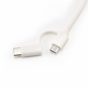 Venta al por mayor 3,3 pies cable cargador de doble cabezal 2 en 1 <span class=keywords><strong>USB</strong></span> <span class=keywords><strong>C</strong></span> y Micro <span class=keywords><strong>USB</strong></span> blanco negro para todos los modelos de Kindle impresoras otros dispositivos - Product Image 2