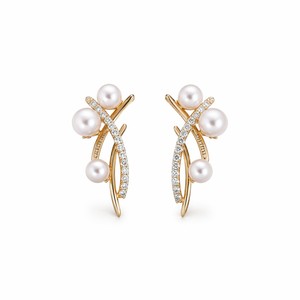 Orecchini Pendenti da Donna con Perle Finte Barocche a Linea Incrociata e Nappe, con Accenti di Strass, Gioielli alla Moda per Feste - Product Image 1