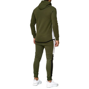 Ensemble de jogging pour homme de haute qualité, personnalisé, respirant, streetwear, décontracté, 2 pièces, fermeture éclair intégrale, col à capuche, motif uni - Product Image 2