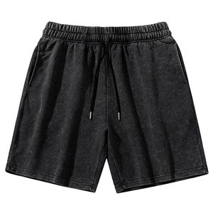 OEM 2026 Shorts en molleton français personnalisés pour hommes, lavage à l'acide, 100% coton, style décontracté, taille élastique, cordons, anti-froissement, écologique - Product Image 1