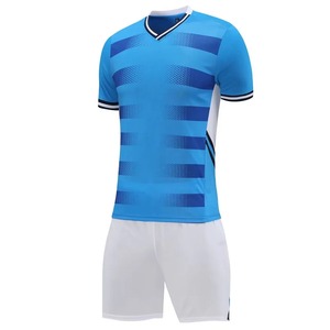 Camiseta de fútbol a rayas, conjuntos de camiseta de manga corta para hombres y niños, ropa deportiva de fútbol de 2 piezas personalizada de secado rápido para niños - Product Image 6