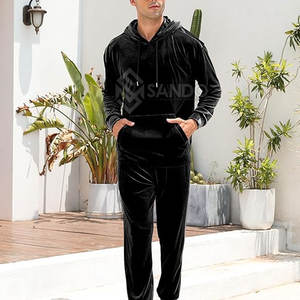 Nuevo diseño de moda su propio logotipo hombres chándales de terciopelo con cremallera más cálido chándal de terciopelo para hombres - Product Image 3