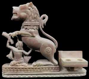 2024 Best Price Indian Handcrafted Konark Stone Carving Lion Pen Stand Lion Stone Showpiece Stone Sculptures for Home Decoration - Product Image 2