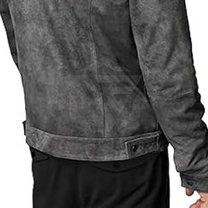 แจ็กเก็ตหนังนิ่มสำหรับผู้ชาย, เสื้อแจ็คเก็ตหนังนิ่มแขนยาวคอตั้งดีไซน์ปรับแต่งได้สำหรับใส่โลโก้ด้านหน้าสำหรับฤดูหนาว - Product Image 5