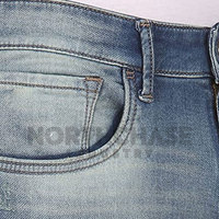 Celana Jeans Pria 100% Katun Model Lurus Ringan Pinggang Tinggi Kancing Depan Desain Unik Grosir Custom Made Laris Manis