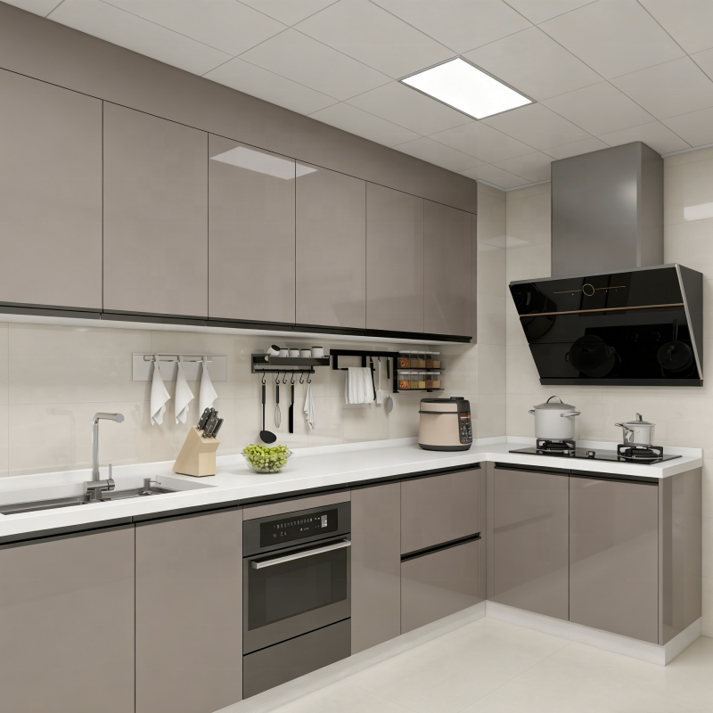 Modern Artificial Quartz Stone Countertop Kitchen Cabinet Paint Coated ...