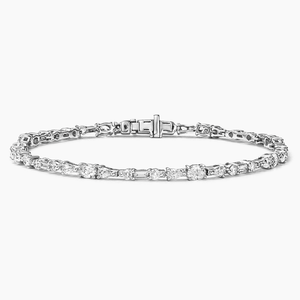 Bracelet en diamant Moissanite multi-formes en argent d'inspiration vintage avec éléments Art déco motif diamant étincelant pour les looks de fête - Product Image 1