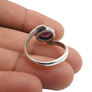 Bague en argent 925 avec améthyste naturelle faite à la main, pierre précieuse originale, pour hommes et femmes, style bohème, bijoux élégants à prix raisonnable - Product Image 2