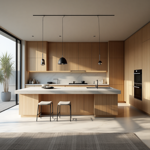 Tùy Chỉnh Sang Trọng Cổ Hạt Gỗ Không Khung Tủ Bếp Với Cửa Kính Chống Ẩm Ăn Cao Cấp Cung Cấp Chất Lượng - Product Image 2