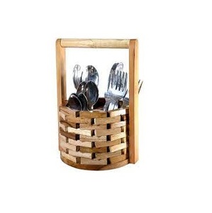 Modern Five-Tier Detachable Design Round Wooden Cutlery Holder <b>Kitchen</b> Utensils Organizer Dispenser Storage Caddy Best Quality - Product Image 2