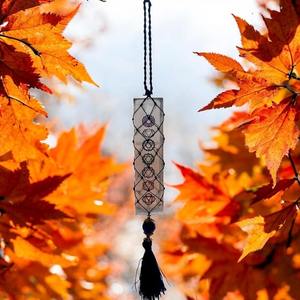 Colgante de Selenita MUNTAHA con Cuentas de Ojo Turco, Ecológico, de 15-20 cm, Protección Energética, Escudo Contra Energía Negativa, Decoración - Product Image 5