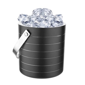 Cubo de hielo plateado de acero inoxidable de calidad superior con asa para fiestas en casa y celebración hecho a mano - Product Image 3