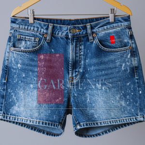 <b>Men</b> Acid Wash Denim Shorts Vintage Style Custom Streetwear Denim Shorts 280 GSM - Product Image 4