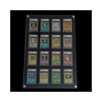Vitrine murale horizontale de carte de sport en acrylique pour cartes de bande dessinée de Baseball Baseball Basketball 16 poches