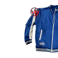 Herren Freizeitjacke mit Stickerei, langen Ärmeln, stilvollen Phi Beta Sigma Taschen, durchgehendem Reißverschluss und Stehkragen für den Herbst