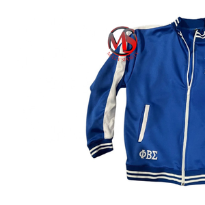 Fraternité manches dénudées bas décontracté élégant Phi Beta Sigma poches welted fermeture éclair complète col montant à capuche et vestes - Product Image 3