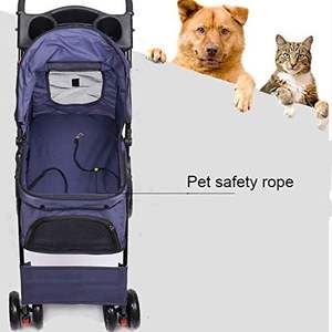 Cochecito de mascotas estándar con estructura fuerte de diseño italiano, cómodo cochecito mediano para mascotas en todas las estaciones - Product Image 2