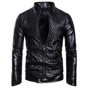 Automne 2025 hommes veste en cuir Vintage noir coupe-vent chaud Pu manteau rue mode fermeture éclair Biker veste hommes marque vêtements - Product Image 4