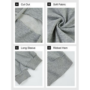 เสื้อครอปขนแกะมีฮู้ดสำหรับผู้หญิงแขนยาวเต็มตัวฤดูหนาว - Product Image 6