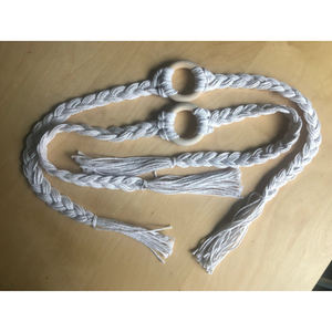 2024 venta al por mayor diseño único cuerda moderna algodón raya cortina Tieback titular más exigente precio superior tamaño de forma de Color personalizado - Product Image 5