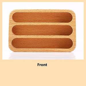 Wooden Business Card Holder for <b>Desk</b> 3 Slots Business Card Display Holder Stand Business Card Stand Display Wooden Name - Product Image 6