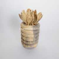 Porte-cuillères multifonctionnel personnalisable en bois de tamarin ancien, fait main, écologique, durable et décoratif