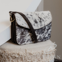 Tas tangan wanita bulu kulit sapi asli, dompet tangan wanita bulu kulit asli, tas selempang desain baru Multi fungsi