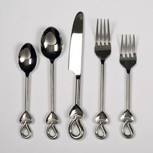 Cubiertos de lujo a precio de venta al por mayor, juego de cubiertos chapados en oro y plata de acero inoxidable de excelente calidad, cuchara, tenedor, cuchillo - Product Image 5