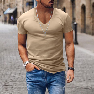 Custom logo Mens v Neck Slim Fit <b>T</b>-<b>shirt</b> Casual <b>Black</b> <b>Plain</b> <b>T</b>-<b>shirts</b> Summer Tops for Men <b>T</b>-<b>shirt</b> for men - Product Image 5